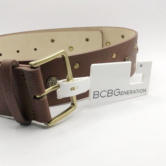 NWT BCBG Generation brow faux leather studded belt Size S - Picture 3 of 11